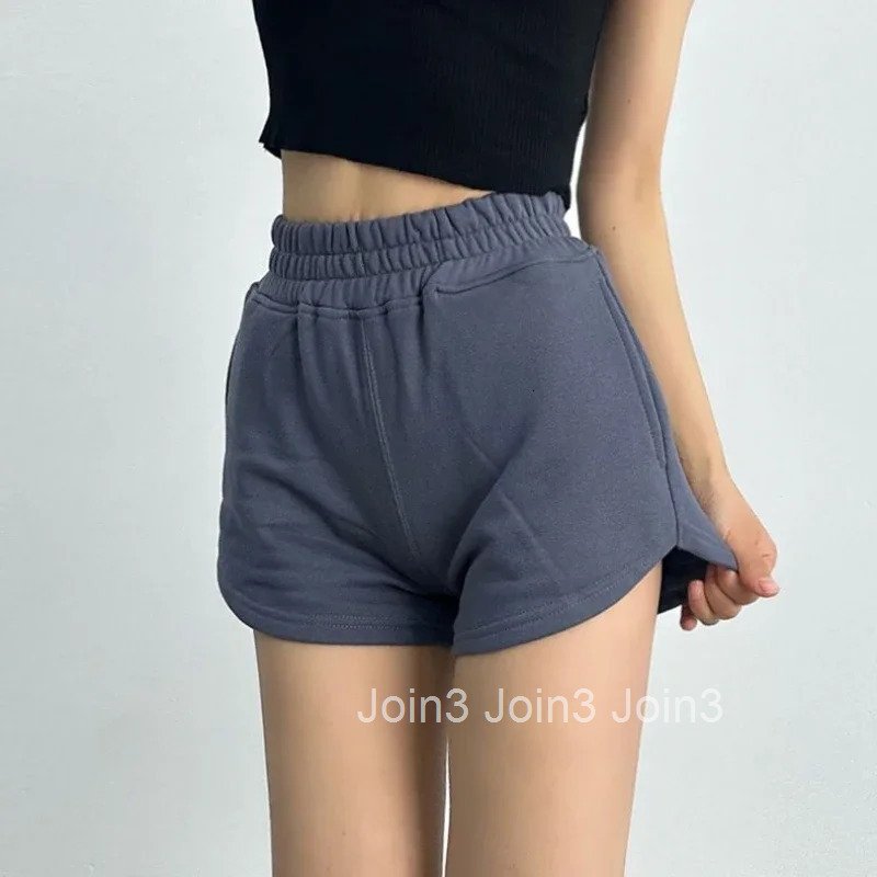 Shorts for Women Gym Light Gray Mid Waist Elastic Running Woman Short Pants Japanese 2000s Style Jorts Cheap Trend 2025 Kpop XL