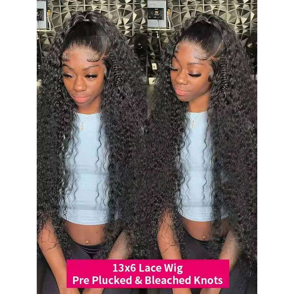 Sophianna Water Culry 13x6 HD Frontal Human Hair 30 40 Inch Black Deep Wave 13x4 Transparent Lace Front Wig For Women