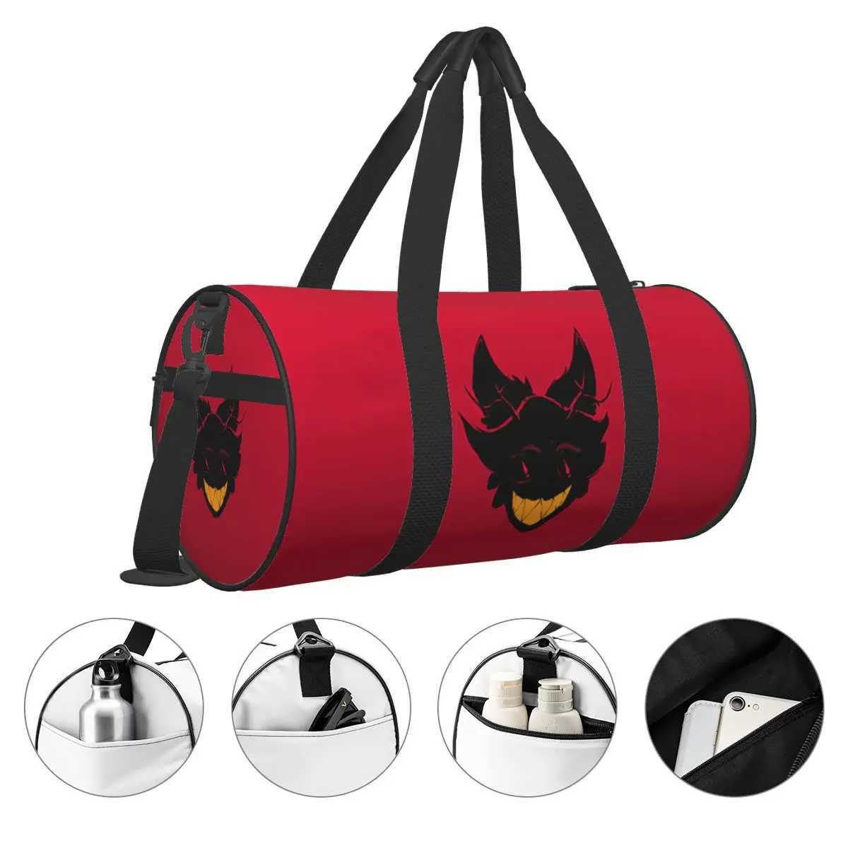 H-Hazbin H-Hotel Round Large Capacity Travel Duffel Bag Tote Large Capacity Weekender Gym Sport Holdall W250618