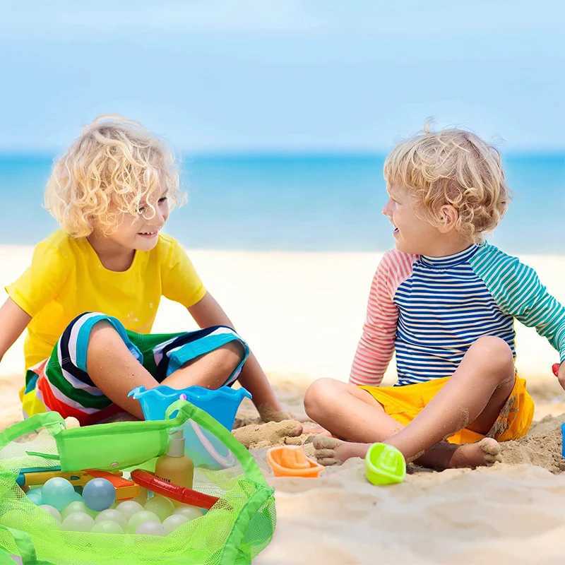 Outdoor Children Beach Mesh Bag Sand ay Foldable Portable Kids Beach Clothes Bags Toy Storage Sundries Organizer Bag Backpack B250618