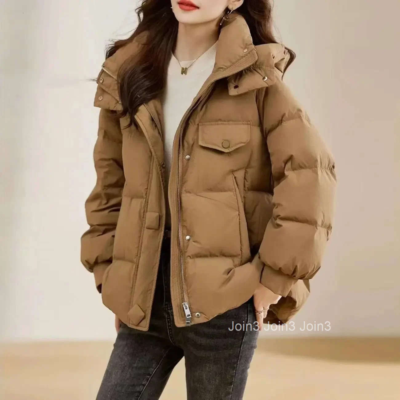 Hoodie Coats for Women Zip-up New in Outerwears Parkas Woman Luxury Demi-season Winter Clothes 2025 Warm Sale Lined Down Jackets