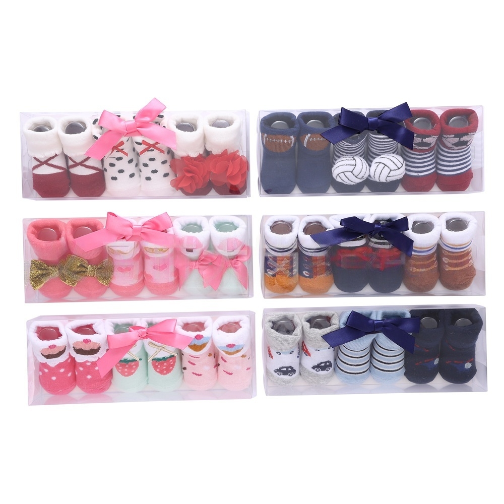 3 Pair Cotton Baby Socks Floor Kids Toddlers Autumn Spring Cute Infant Newborn Cute Gift Newborn Gift Baby Accessories Floor Antiskid Children Socks D