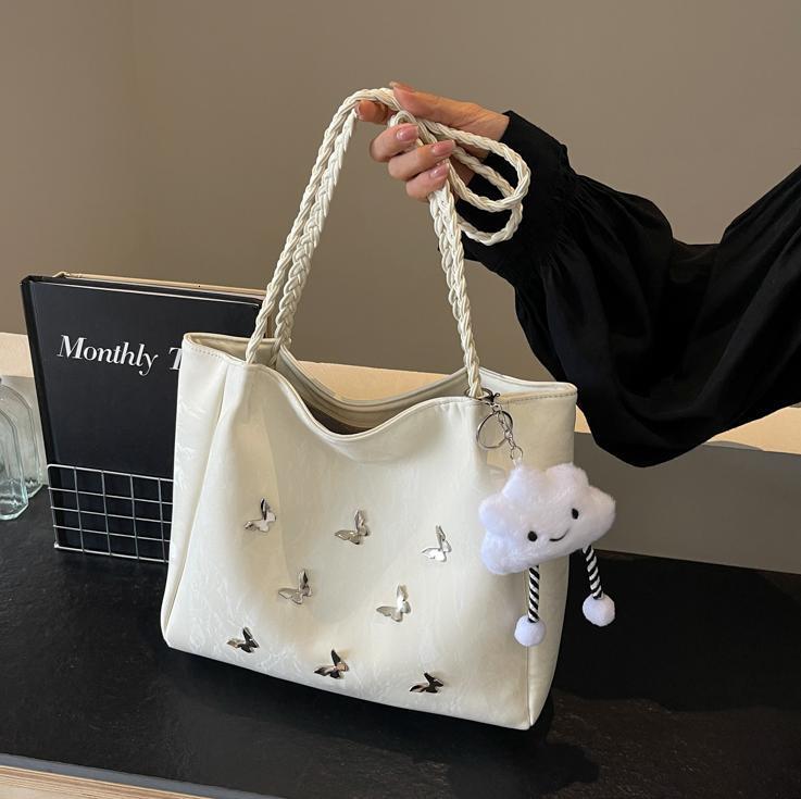 Free shipping designer Bag Butterfly Tote Bag Large Capacity Bag 2025 New Versatile Woven Bag Shoulder Bag Student Underarm Bag