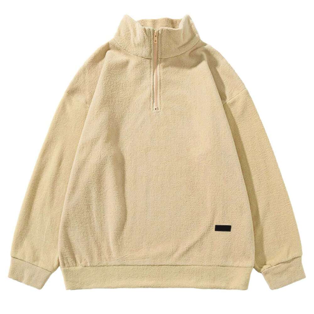 Men's Long Sleeve Sweater, Hoodless Pullover, Half-Zip, Leisure Fashion