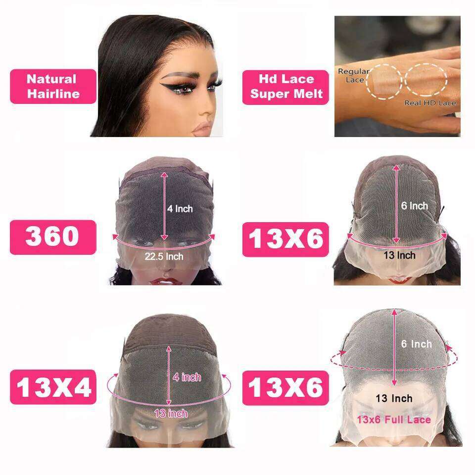 KissLove Body Wave 13x4/13x6 Front Pre Plucked 5x5 HD Closure Wigs 360 Human Hair Lace Frontal Wig
