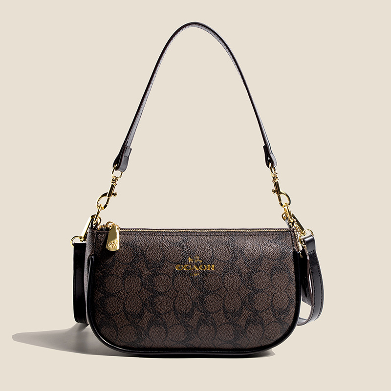 Hot Free shipping designer bags for womens Shoulder bags brown black New fashionable printed shoulder bag with versatile style under the armpit