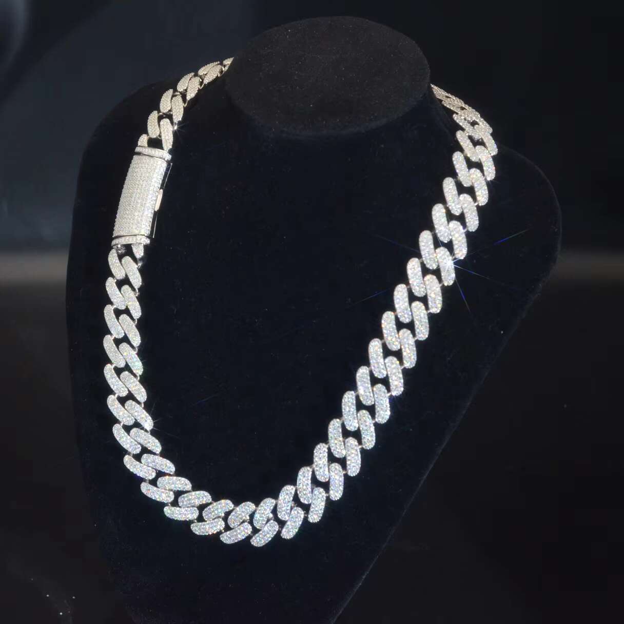 925 Sterling Silver VVS Real CVD Diamond Miami Cuban Link Chain 18k Gold Plated Moissanite Cuban Chain Mossan Hip Hop Necklace