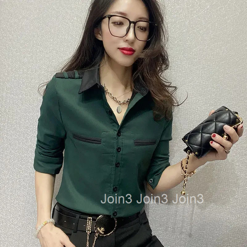 V Neck Shirts Blouses for Women Chiffon Woman Top Full Long Sleeve Elegant Social Tunic 2025 Novelty Chic Luxury Designer Cool