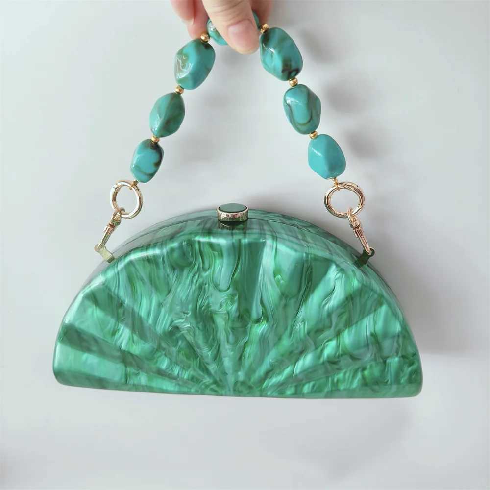 Marble Mini Beach Summer Party Evening Bag Women Half Moon Circular Barrel-Shaped Acrylic Box Day Clutch Purse Handbags Z250618