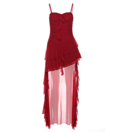 Spring New Women's Solid Color Slim Fit High Waist Fashion Off-Shoulder Strap Dress B5