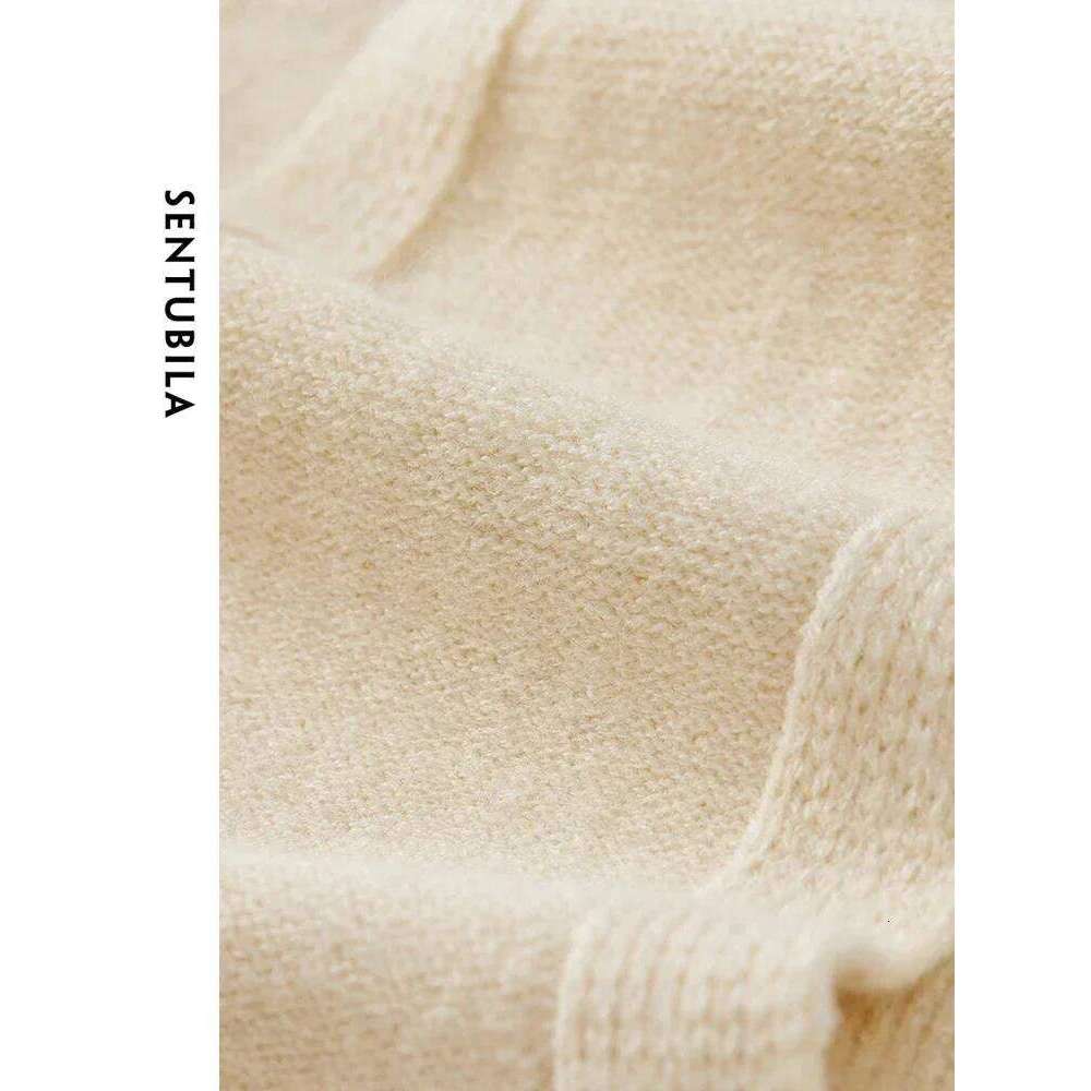 SENTUBILA Knitted Sweater Vest Women 2025 Spring Autumn Simple Basic Sleeveless V Neck Loose Pullovers Woman Clothing W43E56569