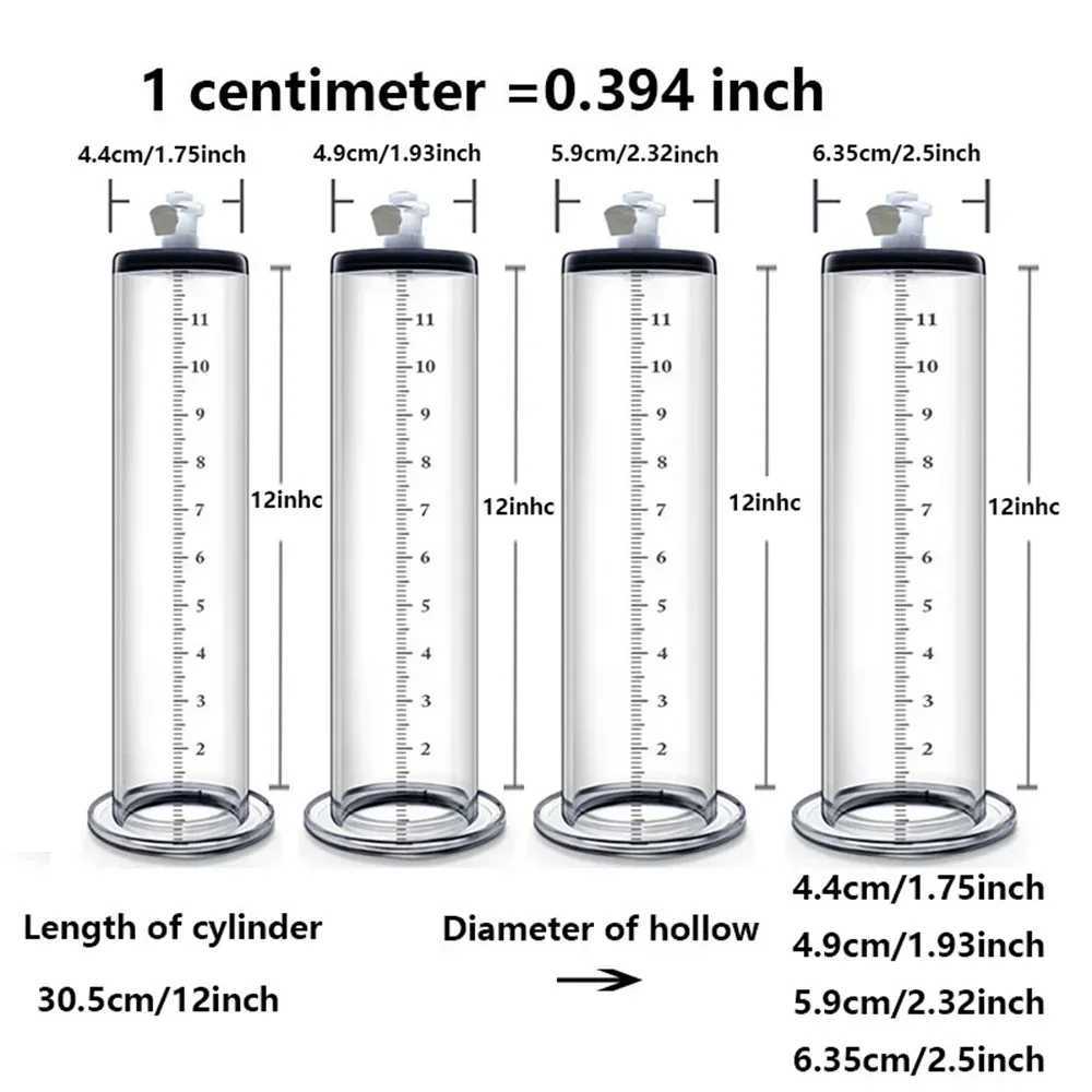 Acrylic Penis Vacuum Pump Manual Penis Enlarger Sex Toy For Men Male Masturbation Penis Enlargement Trainer Adults Product 30cm W250618