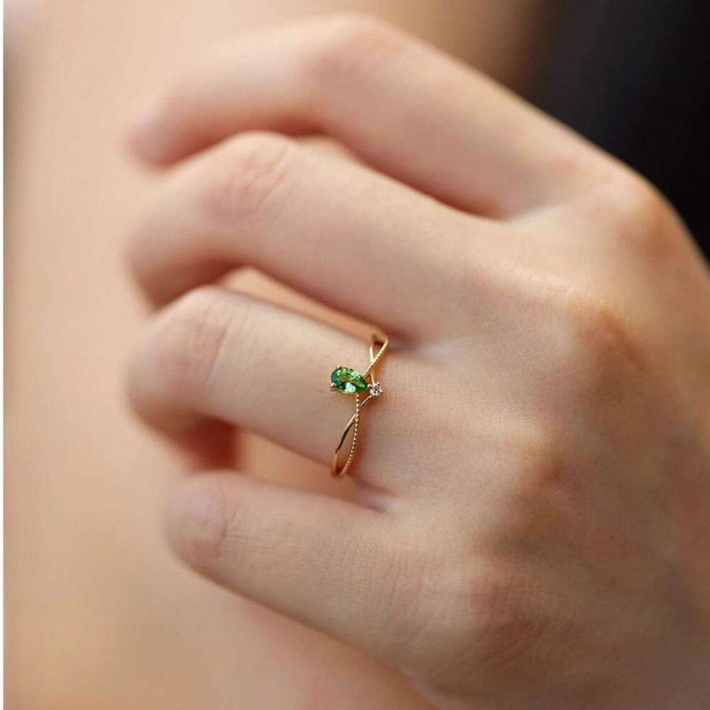 Water Drop Cross Simple Versatile Ring for Women, Light Luxury Fashion Niche Temperament Double Layer Wrapped Fairy Jewelry