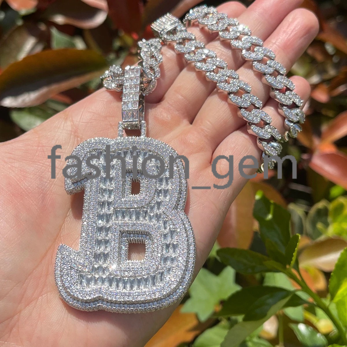 Customized Moissanite VVS Pendant Double Layer Iced Out Single Initial Name Letter Pendant Personalized A-Z Hip Hop Jewelry