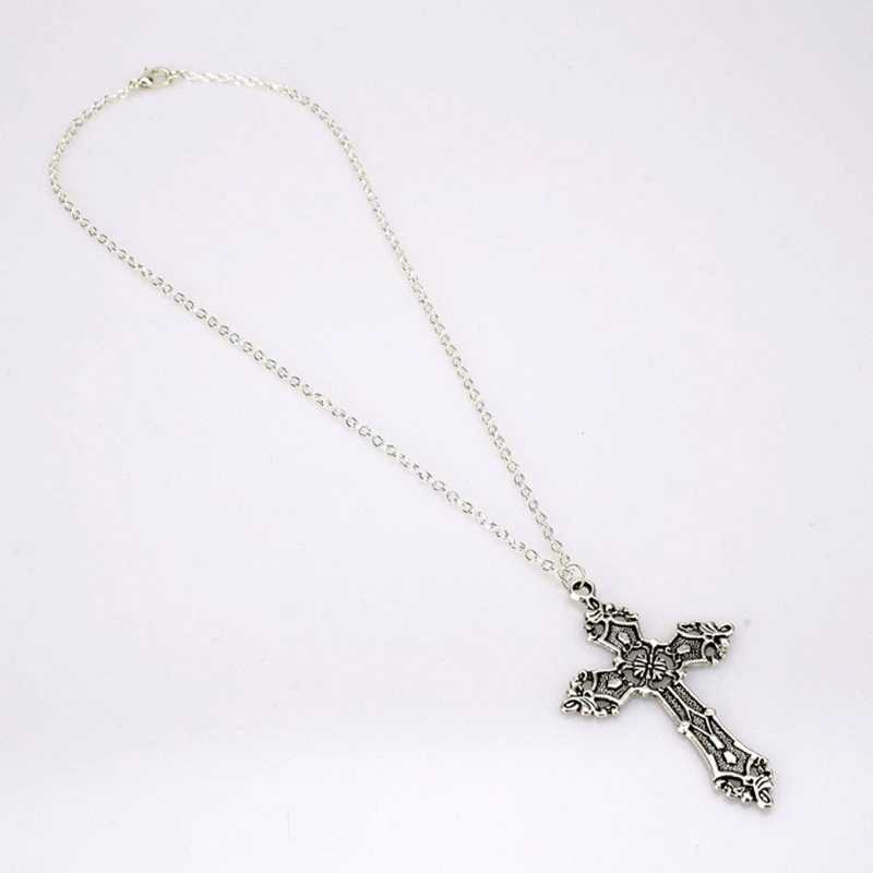 Fashion Christian Necklaces for Women Wen Gift Vintage Gothic for Cross Pendant Long Chain Necklace Choker Goth Punk Jewelry W250618