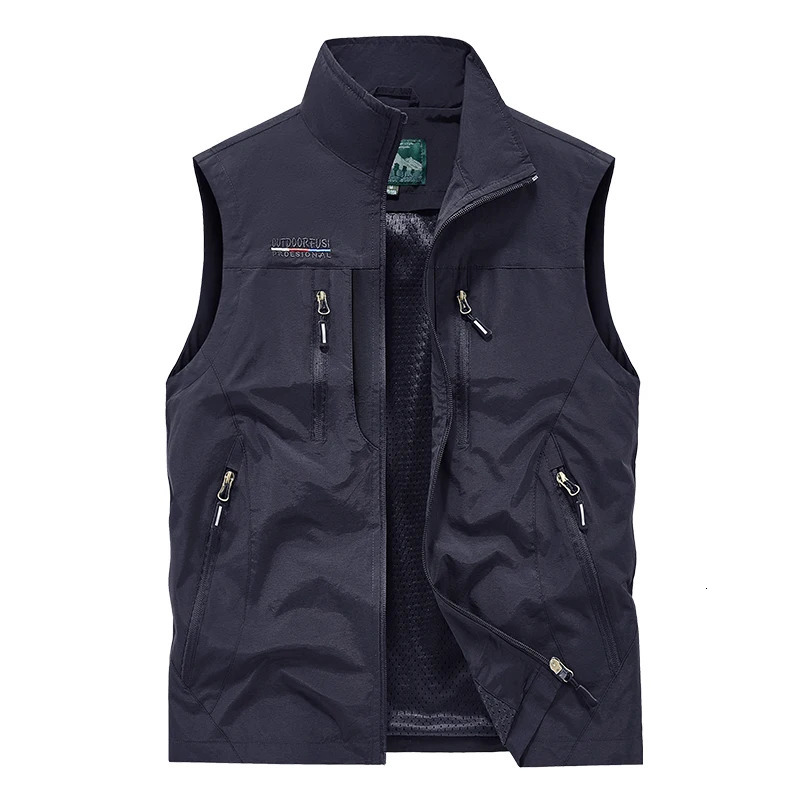 Summer Mens Multipocket Vests Casual Man Breathable Mesh Vest Sleeveless Jacket Outerwear Fishing Waistcoats Outdoor Clothing 250617