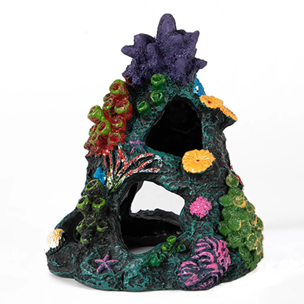 Aquarium Decoration Artificial Coral Mountain Synthetic Resin Coral Stone for Aquarium Decoration for Fish Tank 250613