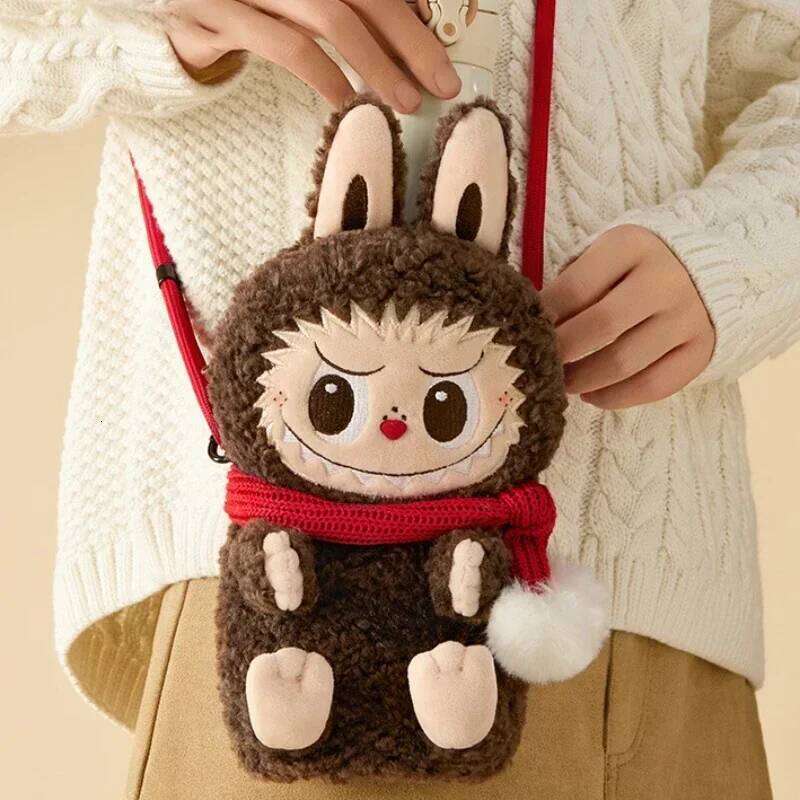 Package Classic Series LABUBU Tote Brown Flip Bag Peripheral Double Inside And Outside Molly Suede Backpack Trendy Handbag