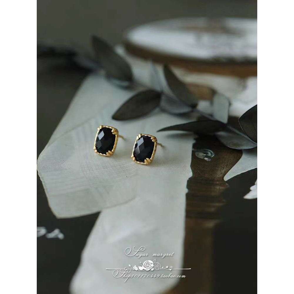 New Night Ball Black Onyx Luxury Gold-Plated Ring for Women Same Style Minimalist Trend
