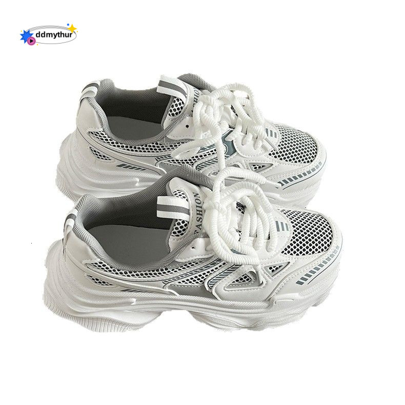 Women's Dad Sneakers 2025 Spring Summer New Thick Sole Height Increasing Mesh Breathable Versatile Lightweight Sports Casual Shoes ddmythur