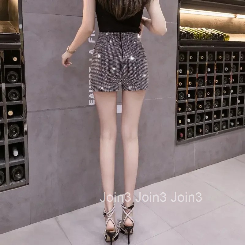 Shorts for Women Sequin Woman Short Pants with Rhinestones Black High Waist Kpop Y2k Vintage Cheap Outdoor Wholesale Stretchy XL