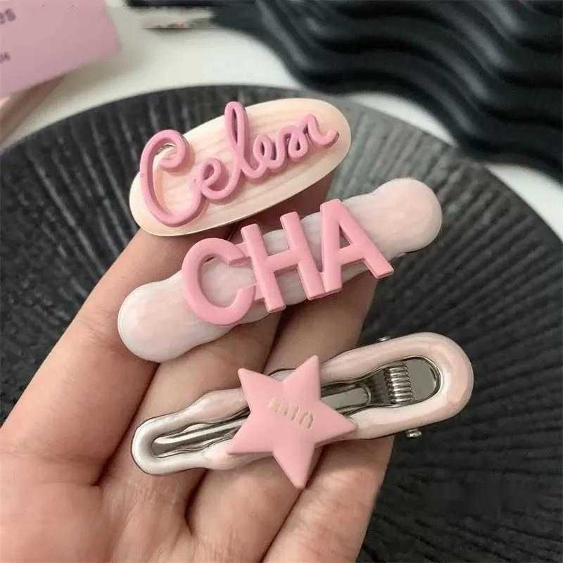 Headwear Hair Accessories Girls Hair Clips Star Y2k Hair Accessories Women Duckbill Clip Pink Alloy Rhinestone Hairpins Kids Barrettes Fashion Ornamen