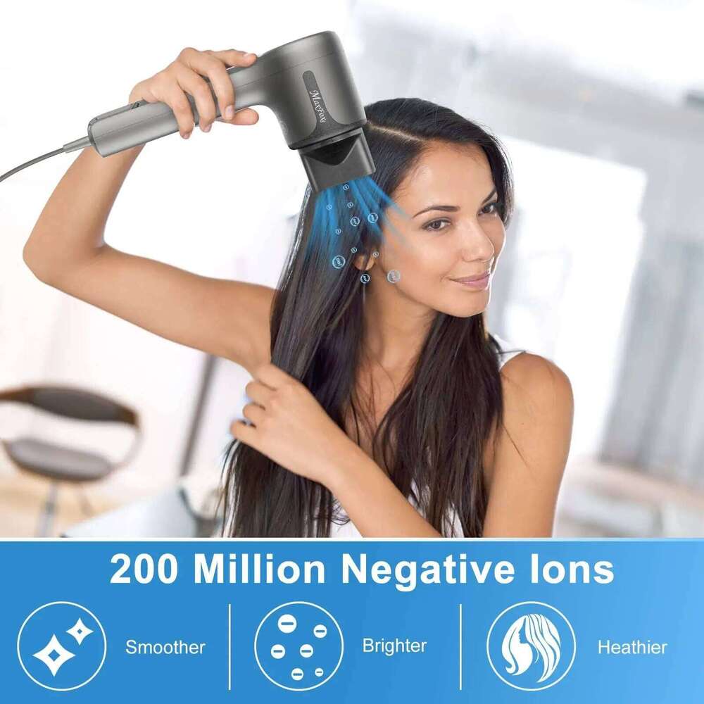 Strong Power Professional Ionic Blow Dryer with High Speed Low Noise Intelligent Leafless Portable Hair Blower