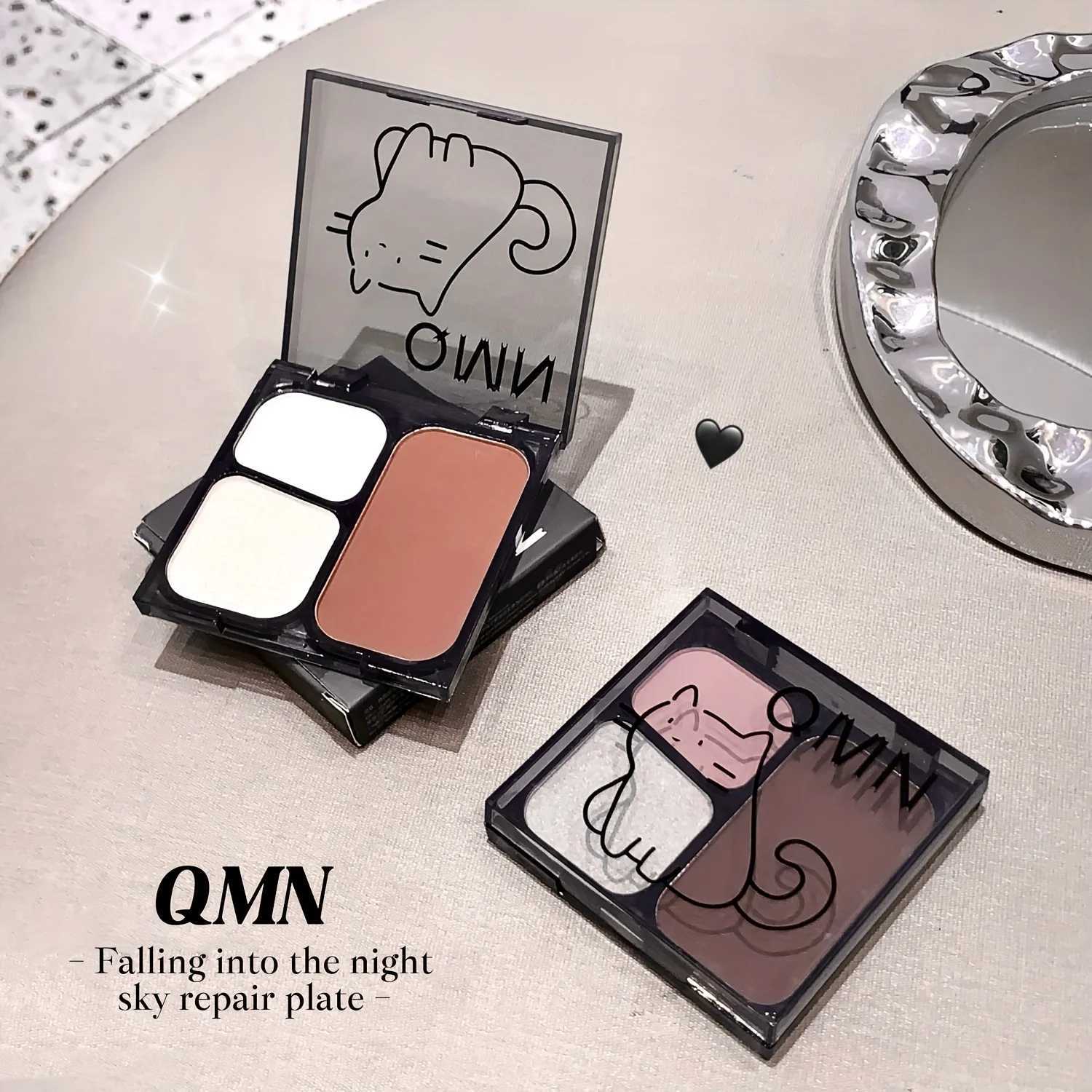 3-Shade Matte Glossy Contour Palette - Waterproof Light Beige Correcting Natural Finish for Everyday Makeup XJ250618