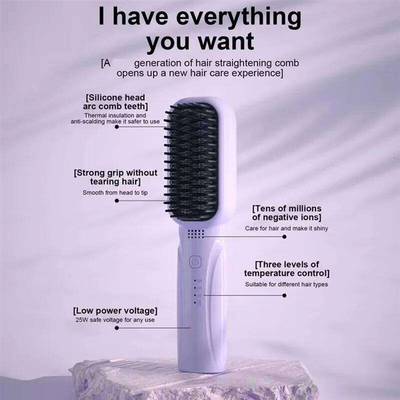 A07R Professional Hair Straightener Electric Hot Comb, Quick Heating, Multifunctional Hairstyle Brush For Personal Care
