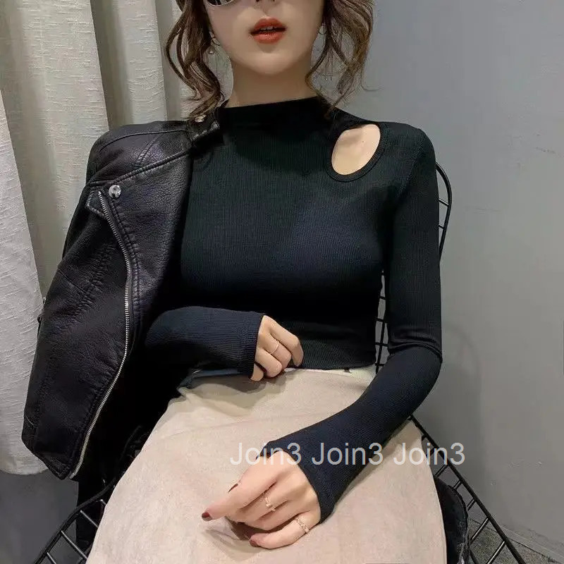 Womens T Shirts Skinny 2025 Tshirts Brown Turtleneck Female Tops White Clothes New in Emo Old Novelties Wholesale Alt Tall Tees