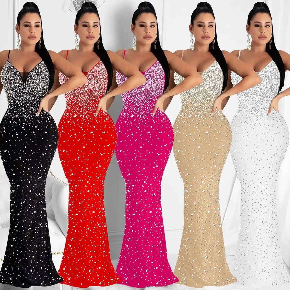 Party Dress Women Solid Dias Strap Trumpet Long Dresses Sexy Elegant Evening Vestidos De Fiesta Spring Summer