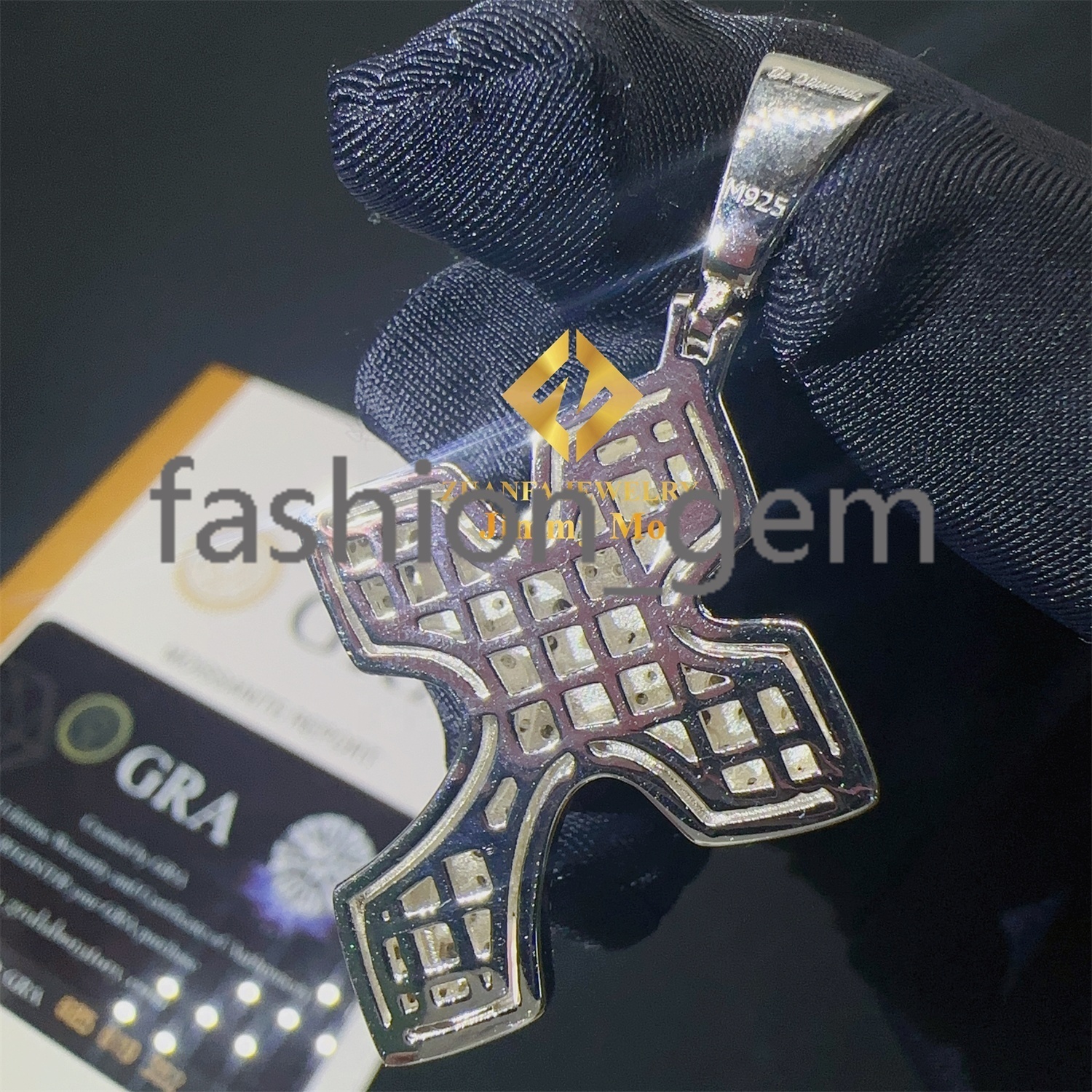 Stock Iced Out Moissanite Jewellery Hip Hop Pendant 925 Silver White Gold Plated VVS1 Moissanite Diamond Cross Pendant Necklace