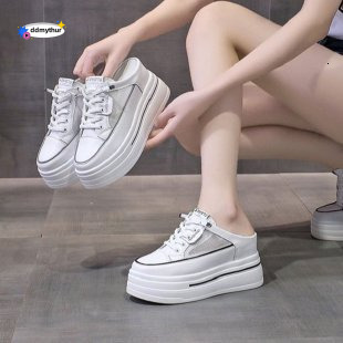 Platform White Sneakers Women, Small Size, Petite Women's Shoes, 2025 New Spring and Autumn Style, Casual Sports Shoes with Hidden Wedge for Stud