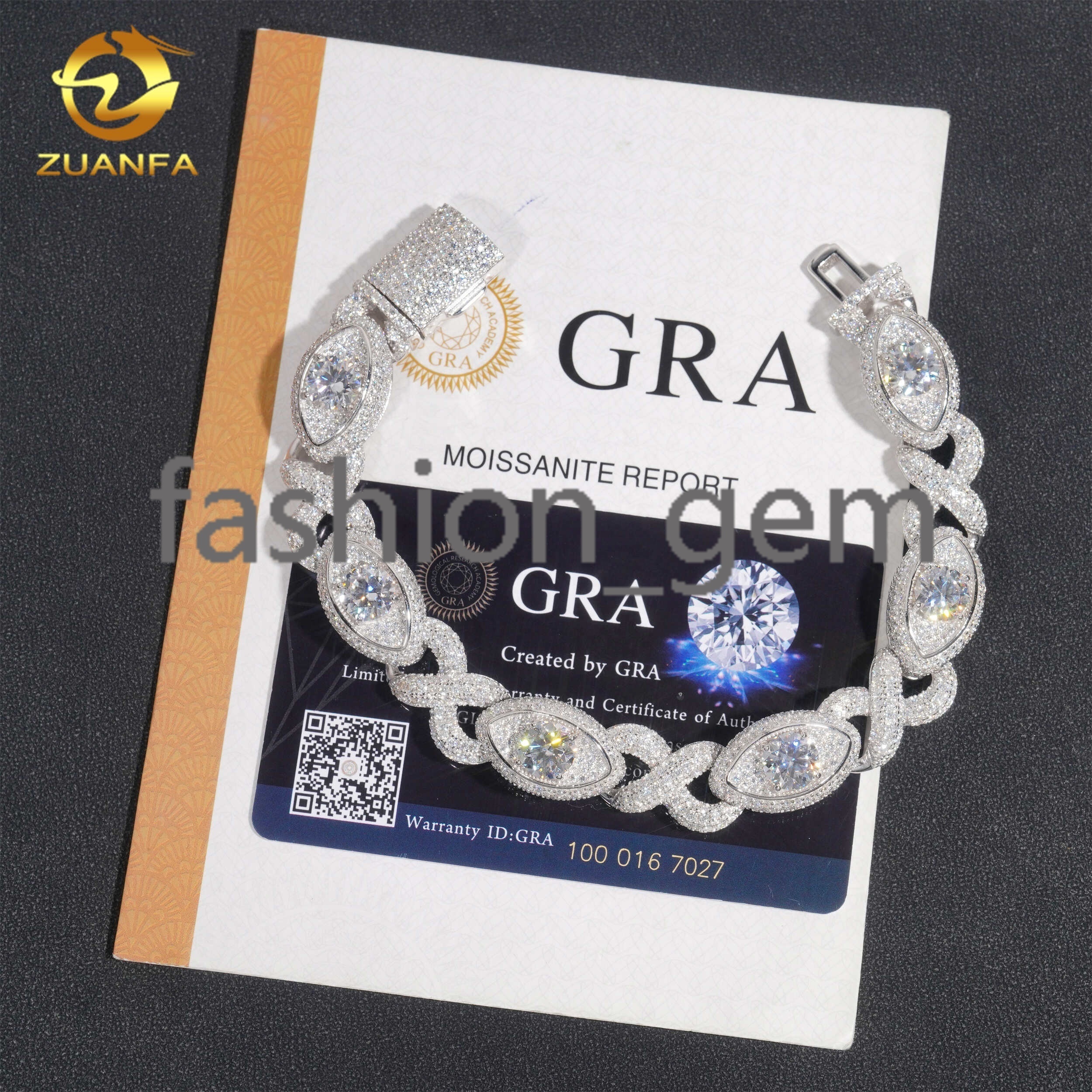 New Trendy Custom 13mm Hip Hop Iced Jewelry 925 Sterling Silver Fully Iced Out VVS1 Moissanite Diamond Evil Eyes Cuban Bracelet