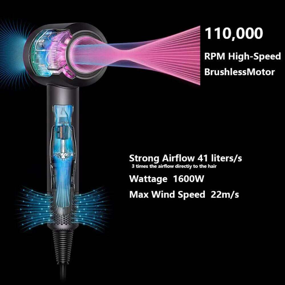 Professional Ionic Hair Dryer with Anion Technology, Hot/Cold Air, Lightweight 5 in 1 Styling Tool for Easy Blowouts