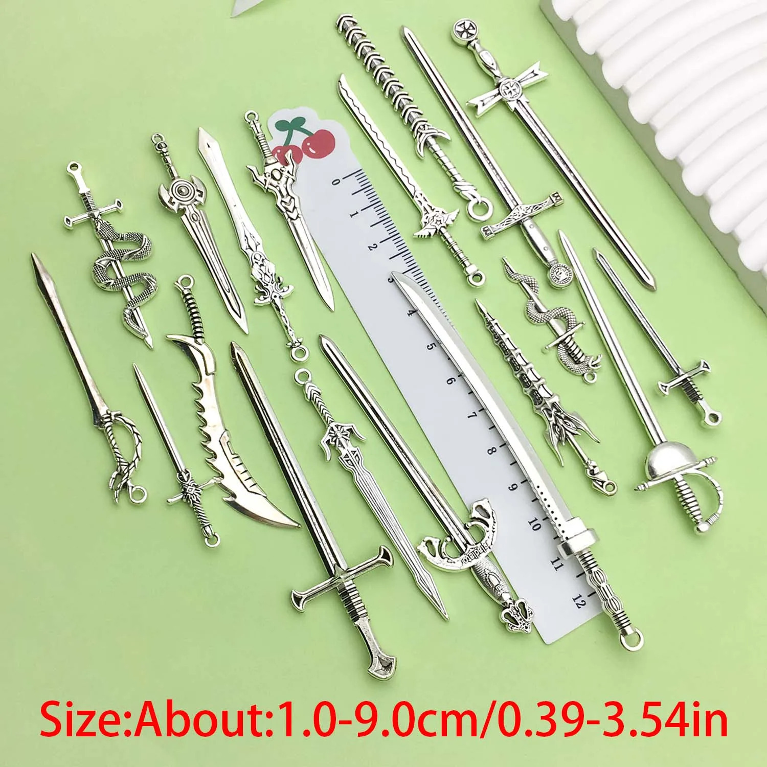 20pcs Vintage Sword n Charms Alloy Weapon Pendants for DIY Bracelet Necklace Jewelry Making Accessories 250609