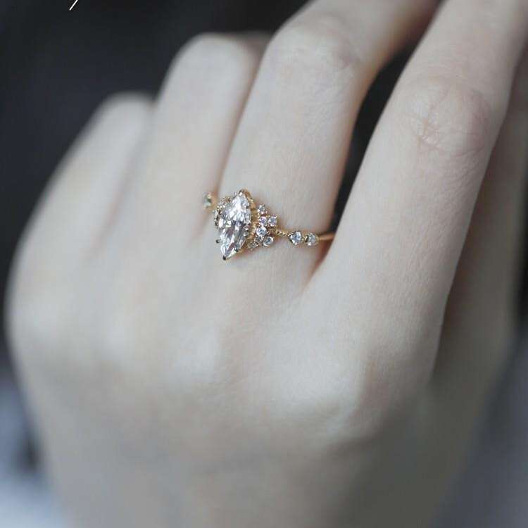March Dream Wedding Trend Luxury Edition High-Quality Color High Carbon Diamond Ring