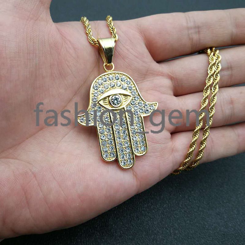 High Quality Hip-hop Moissani Hasma Mens Pendant Necklace 925 Silver Electroplated Gold Exquisite Jewelry