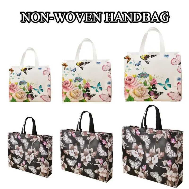 Reusable N-Woven Fabric Shopping Bag Printing Eco Bag Foldable Large Capacity Travel Storage Tote Shopper Bag B250618