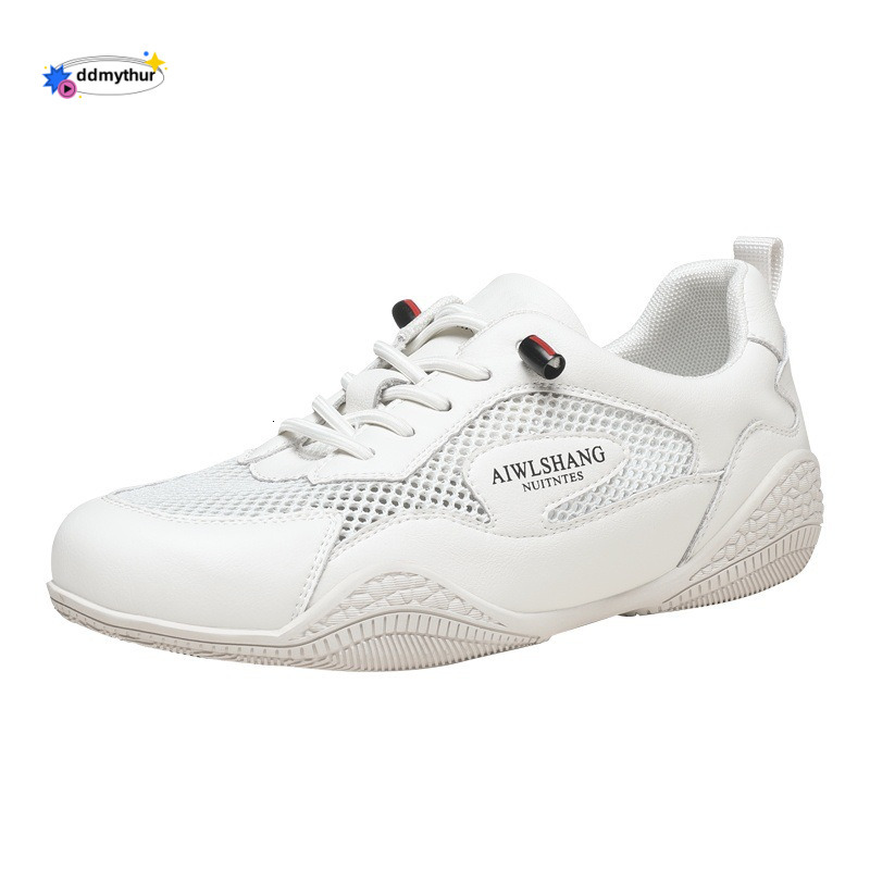 Genuine Leather Flat 2025 New Spring Summer Lightweight Comfortable White Versatile Not Tiring Casual Shoes for Women ddmythur