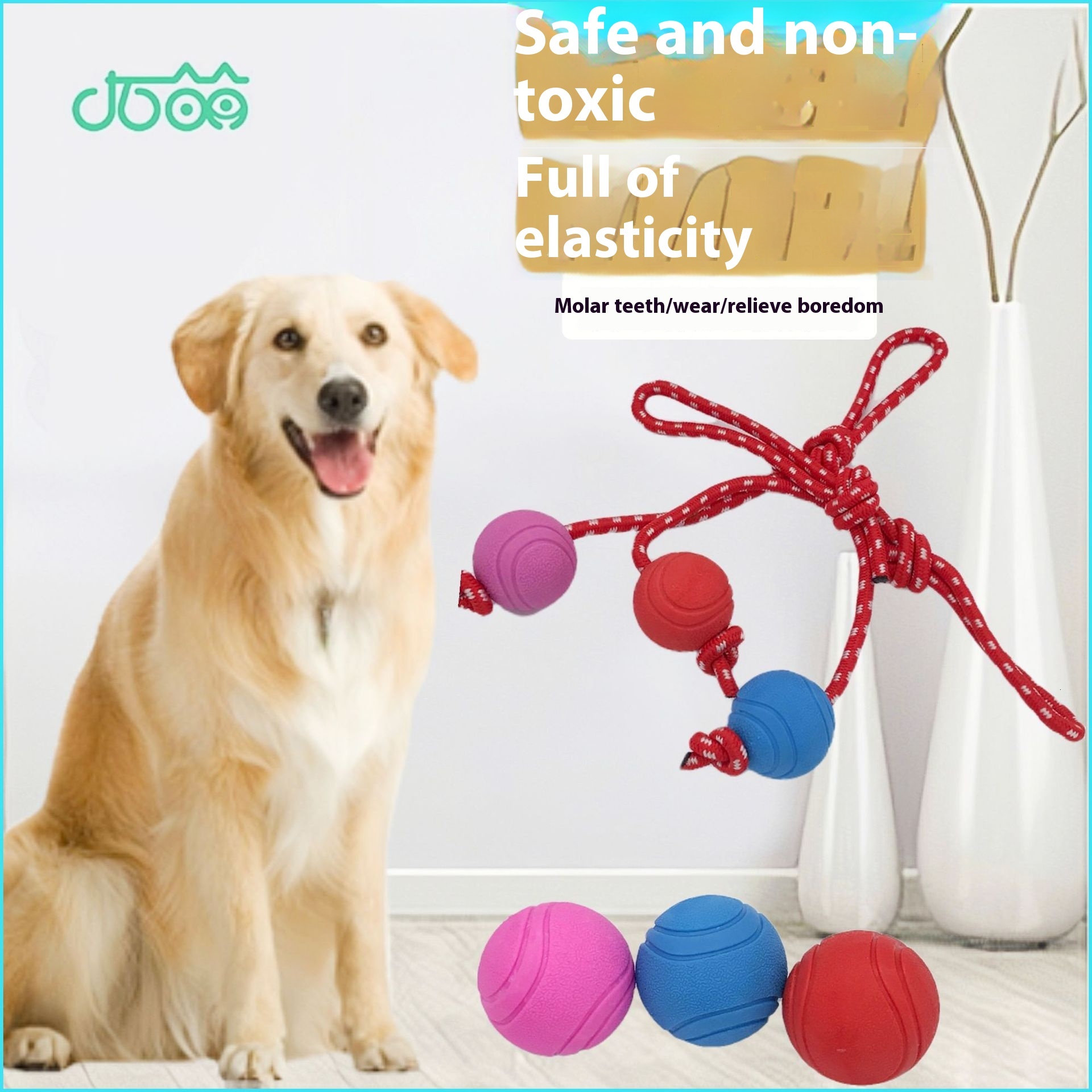 Pet Indestructible Durable Rubber Toy Self-Entertainment Boredom Relief Supplies Dog Ball