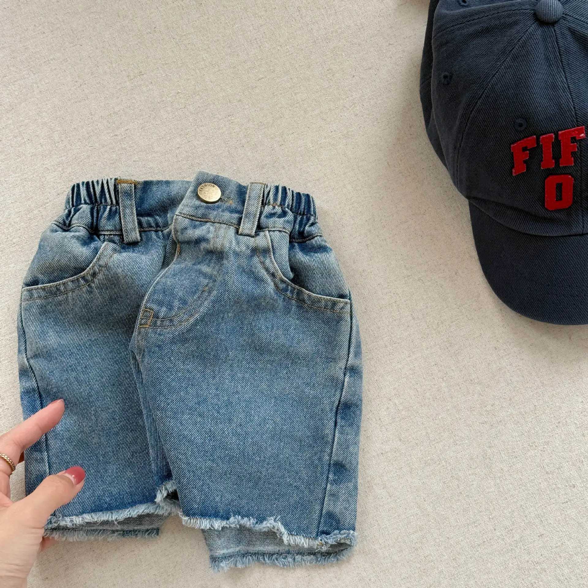 Girls Denim Shorts 0-6 Years 2025 Summer New Children Casual Pants Loose Boys Jeans Solid Color Baby Shorts Kids ClothesC250617