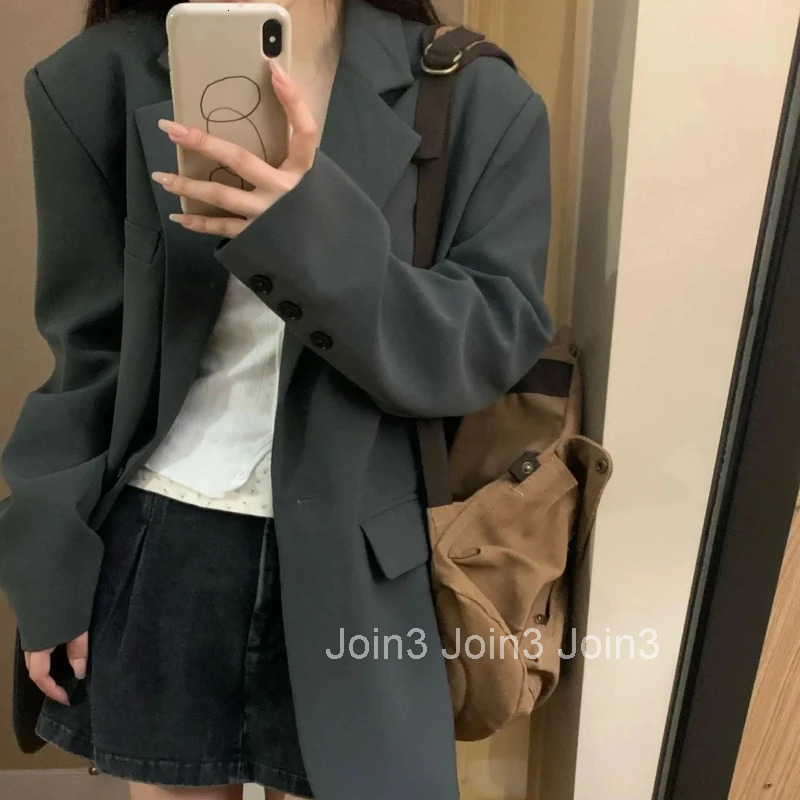 Jacket Gray Overcoat Coats for Women Spring Autumn Outerwears Korean Style Fashion 2025 New Arrivals In Sale Trench Blazer Woman