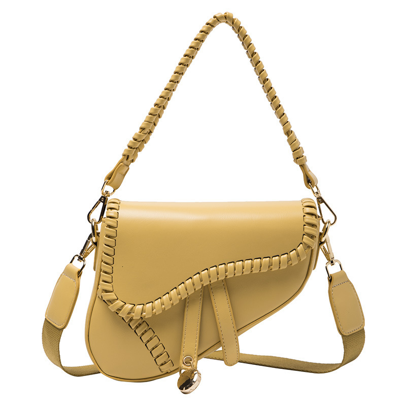 Free Shipping 2025 New Designer Bag Women's Fashionable Single Shoulder Solid Color Saddle Bag Casual Boutique Shopping Bag Trendy High-end Handb