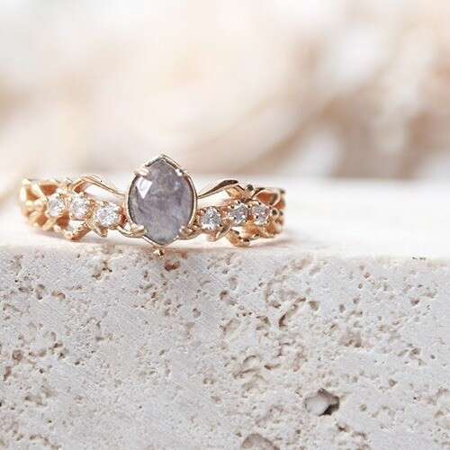 Christmas Limited Edition High Imitation Natural Blue Labradorite Hollow Plated 14K Light Luxury Versatile Simple Ring