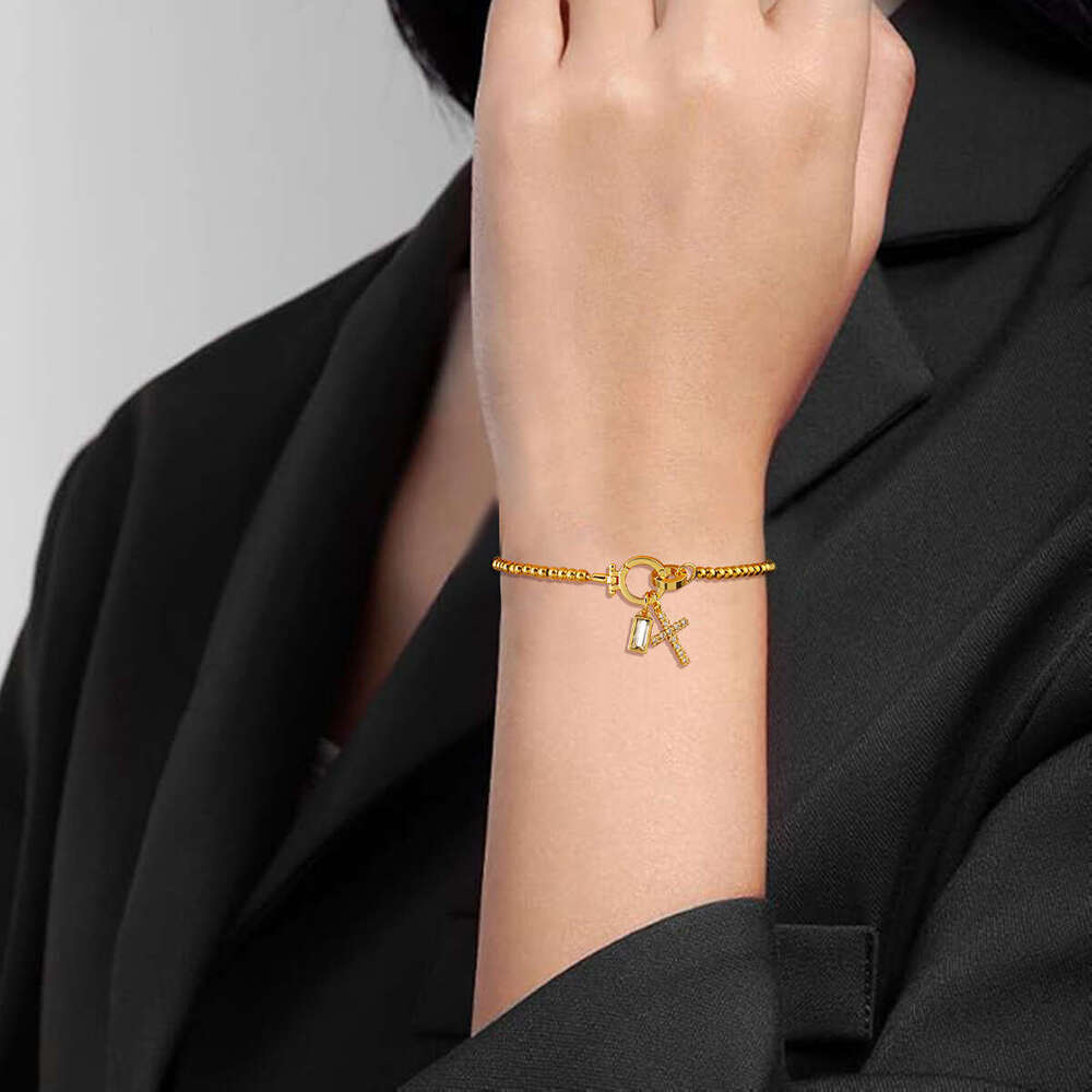 2025 NEW INS Hot Luxury Jewelry Designer Bracelet Gold Bead Bracelet Ins Lover Knot Zodiac Month Stone Pendant Bracelet Love Knot Plated 18k Gold Jewe