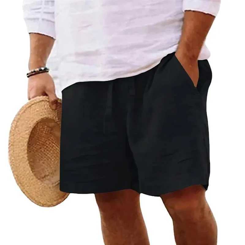 Mens Cotton Linen Shorts Solid Color Short Lightweight Pants Linen Beach Shorts Men Jogging Sport Large Shorts Streetwear S-3XL XJ250618