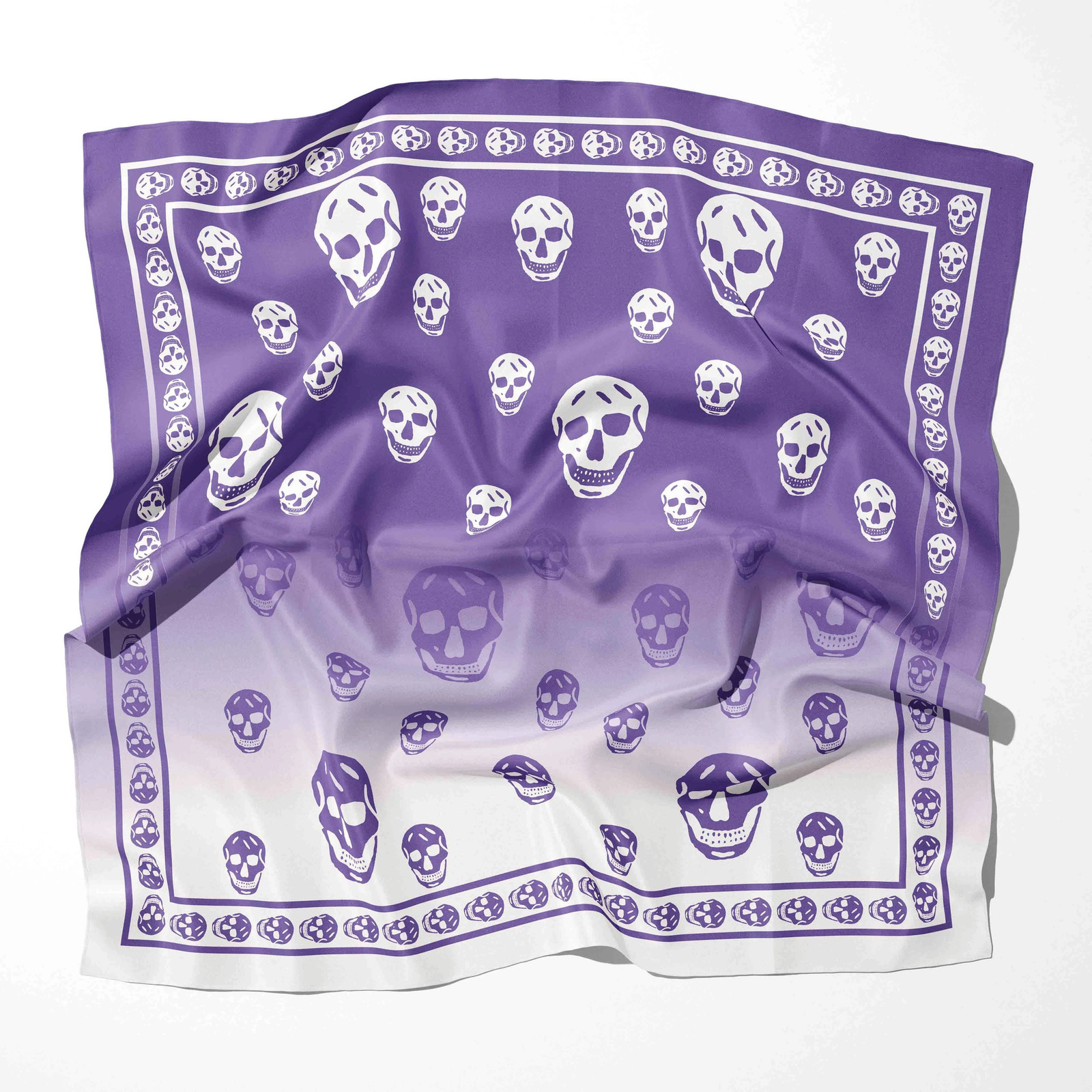 Factory Wolesale 2025 Print Square Scarf Women Bandana Skull Hairband Lady Head Wraps Female Shawl Fashion Neckerchief 250617