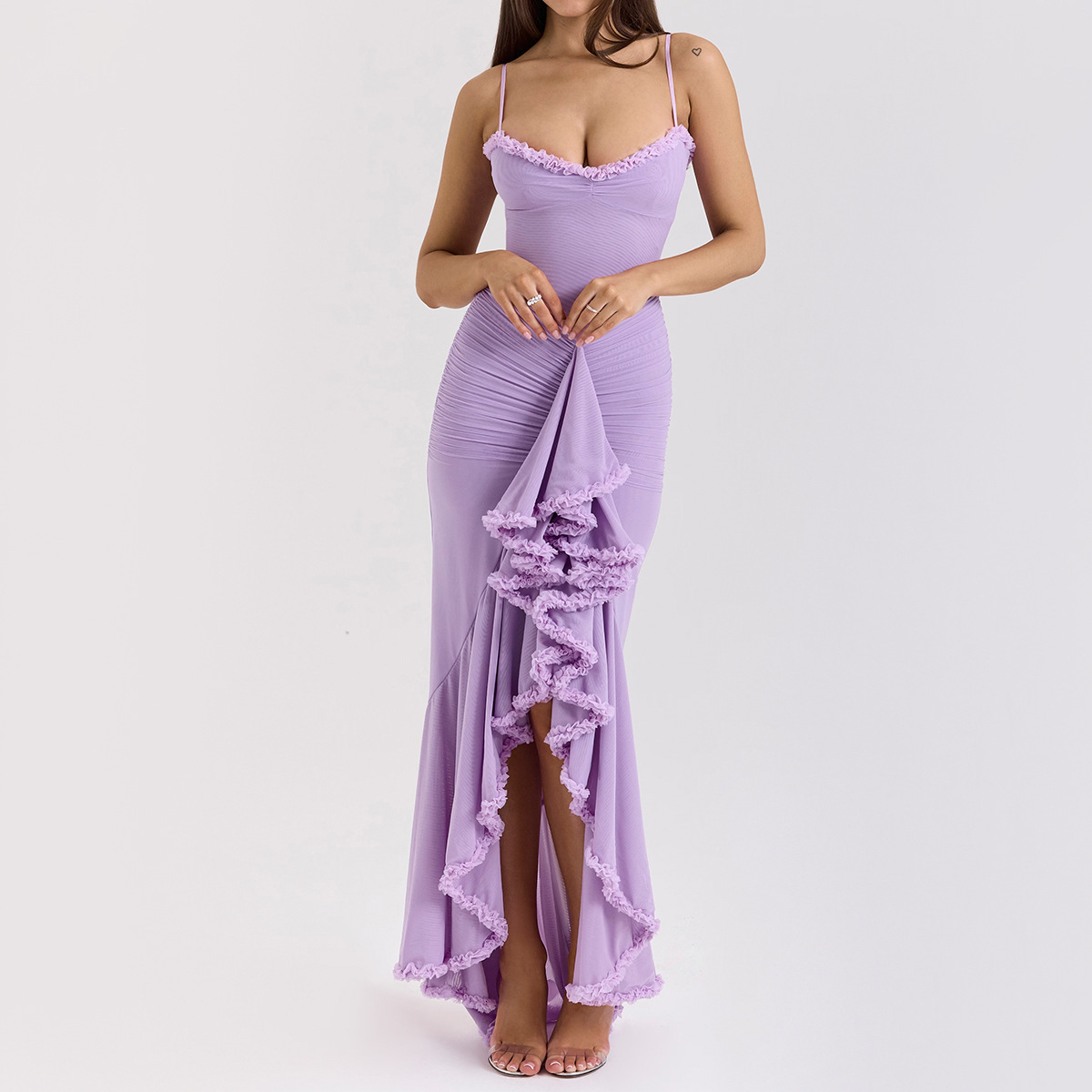 S617European and American style foreign trade cross-border high-end dress women's suspender skirt long skirt sleeveless dress women
