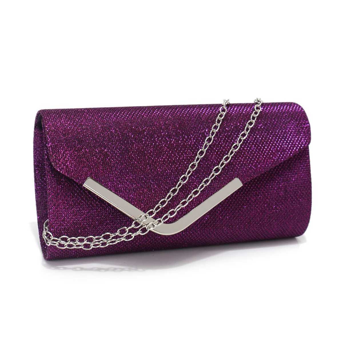 Fashion Women Evening Bags Sequins Day Clutch Bags Shoulder Chain Messenger Handbags Metal Party Wedding Bridal Handbags Z250618